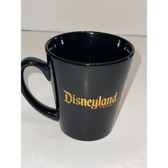 Disneyland Resort 50th Anniversary Black Ceramic Mug With Mickey Mouse & Gold Ac - Picture 3 of 6